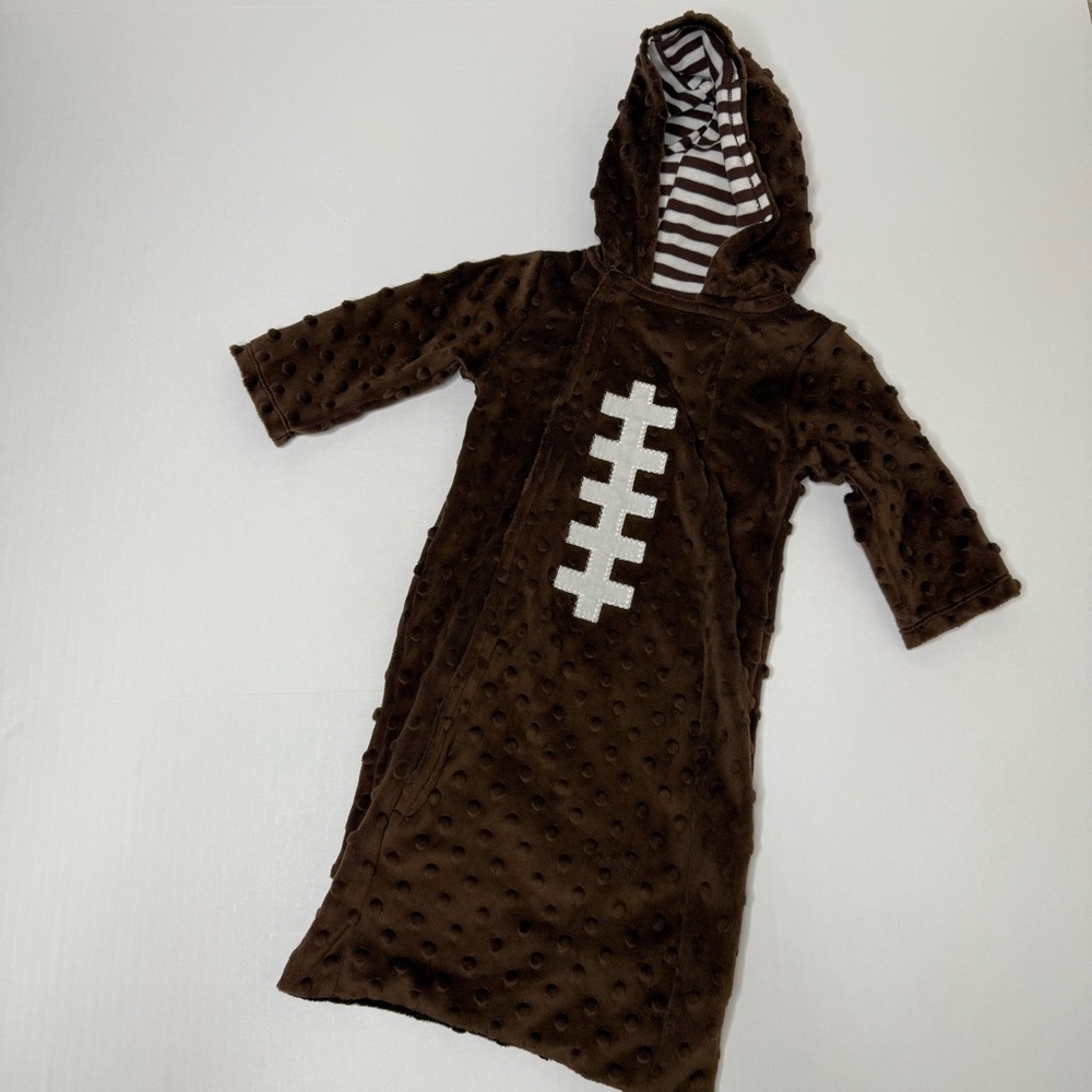 Mud Pie Brown Football Zip Up Sack with Hood